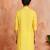 Boy's yellow cotton printed knee length kurta