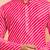 Boy's pink cotton striped knee length kurta