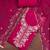magenta unstitched thread embroidery handwork with embroidered dupatta silk blend dress material