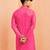 Boy's pink cotton striped knee length kurta
