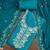 teal blue unstitched thread embroidery handwork with embroidered dupatta silk blend dress material