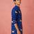 Boy's blue rayon digital print knee length kurta
