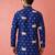Boy's blue rayon digital print knee length kurta