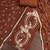 brown unstitched thread embroidery handwork with embroidered dupatta silk blend dress material