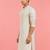 Boy's off-white rayon embroidered knee length kurta
