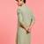 Boy's off-white rayon embroidered knee length kurta