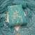 sea green unstitched thread embroidery handwork with embroidered dupatta silk blend dress material