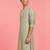Boy's light green rayon embroidered knee length kurta