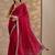 Red Solid Saree With Unstitched Blouse Piece