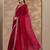 Red Solid Saree With Unstitched Blouse Piece
