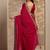 Red Solid Saree With Unstitched Blouse Piece