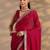 Red Solid Saree With Unstitched Blouse Piece
