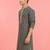 Boy's black rayon embroidered knee length kurta