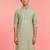 Boy's light green rayon embroidered knee length kurta