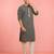 Boy's black rayon embroidered knee length kurta
