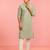 Boy's light green rayon embroidered knee length kurta