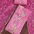 pink unstitched thread embroidery handwork with embroidered dupatta silk blend dress material