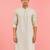 Boy's off-white rayon embroidered knee length kurta