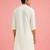 Boy's cream fine satin solid knee length kurta