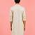 Boy's off-white rayon embroidered knee length kurta