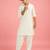 Boy's cream fine satin solid knee length kurta