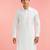 Boy's white fine satin solid knee length kurta