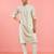Boy's off-white rayon embroidered knee length kurta