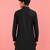Boy's black fine satin solid knee length kurta