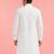 Boy's white fine satin solid knee length kurta