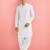 Boy's white fine satin solid knee length kurta