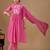 Pink embroidery mul cotton kurta with pant and duptta set
