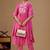 Pink embroidery mul cotton kurta with pant and duptta set