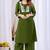 Mehendi embroidery mul cotton kurta with plazzo and duptta set