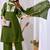 Mehendi embroidery mul cotton kurta with plazzo and duptta set