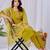 Mehendi green embroidery rayon kurta with pant and duptta set