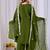 Mehendi embroidery mul cotton kurta with plazzo and duptta set
