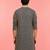 Boy's black rayon embroidered knee length kurta