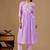 Lavender embroidery mul cotton kurta with pant and duptta set