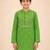 Boy's green cotton digital print knee length kurta