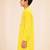 Boy's yellow cotton digital print knee length kurta