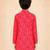 Boy's red cotton digital print knee length kurta