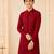 Boy's maroon georgette embroidered thaigh length kurta