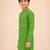 Boy's green cotton digital print knee length kurta
