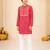 Boy's red cotton digital print knee length kurta