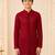 Boy's maroon georgette embroidered thaigh length kurta