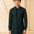 Boy's dark green georgette embroidered thaigh length kurta
