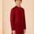 Boy's maroon georgette embroidered thaigh length kurta