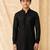 Boy's black georgette embroidered thaigh length kurta