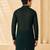 Boy's dark green georgette embroidered thaigh length kurta