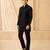 Boy's black georgette embroidered thaigh length kurta